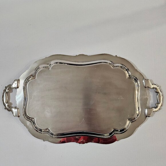 Vintage Oneida Heirloom Melon Large Silver Plated Victorian Style Platter Butler - Picture 6 of 11